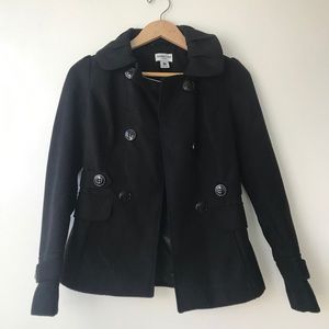 Celebrity Pink Black Pea Coat
